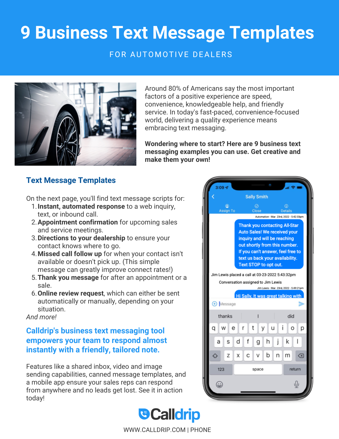 Business Text Messaging Examples - Calldrip